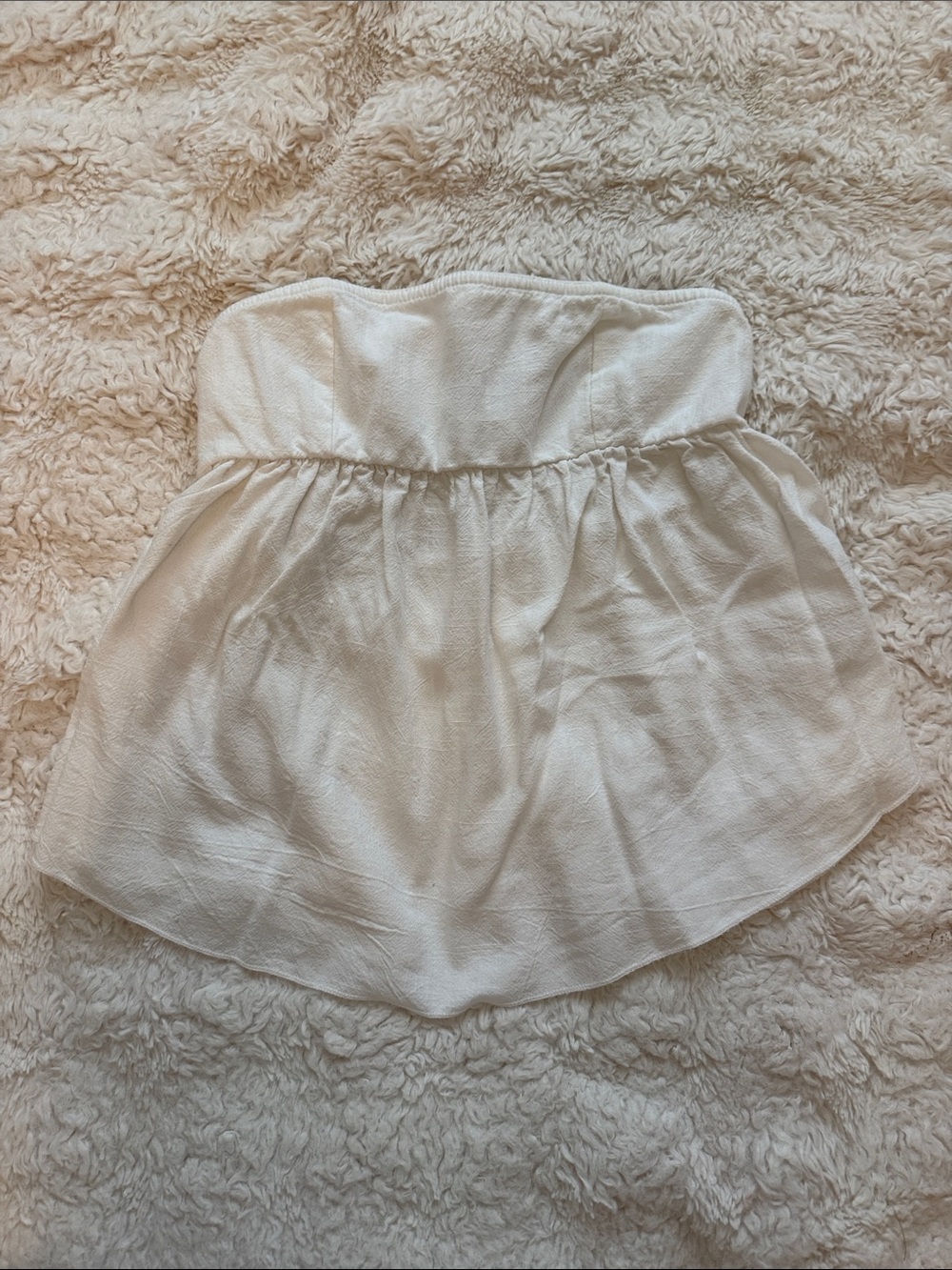 SHEIN Cream Strapless Shirt